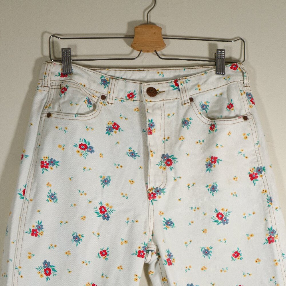 Billabong Wrangler White Floral Print Denim Jeans 27" waist